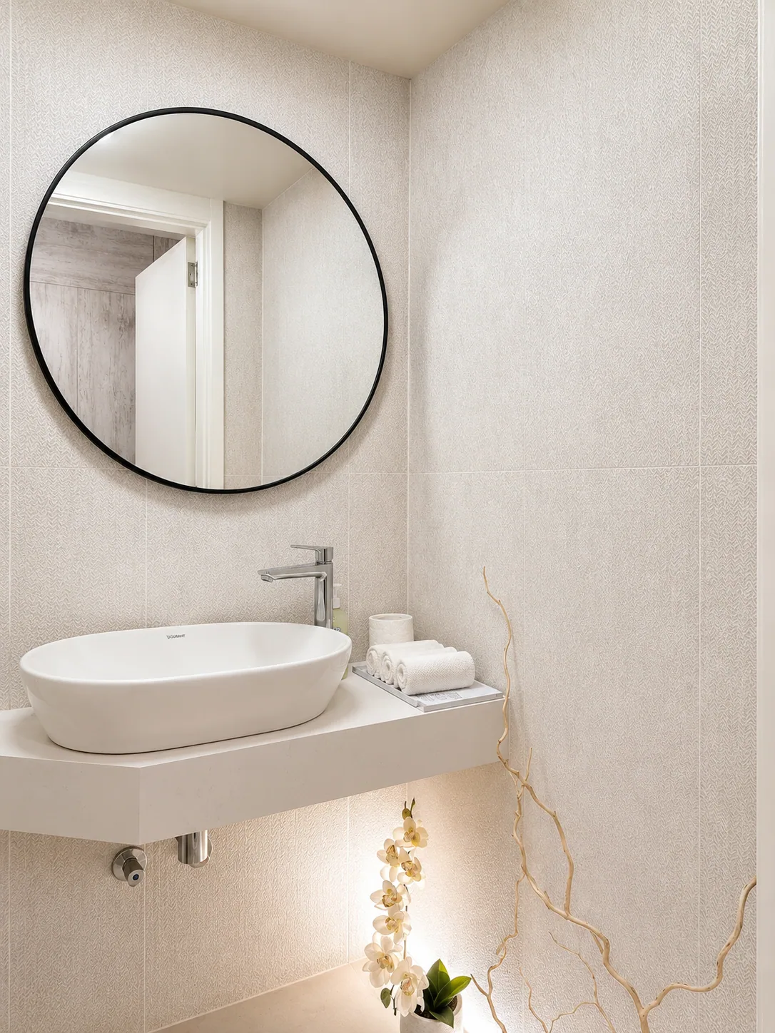 Orchid Glow Powder Room — bathrooms renovation in Beirut by K.Renovation
