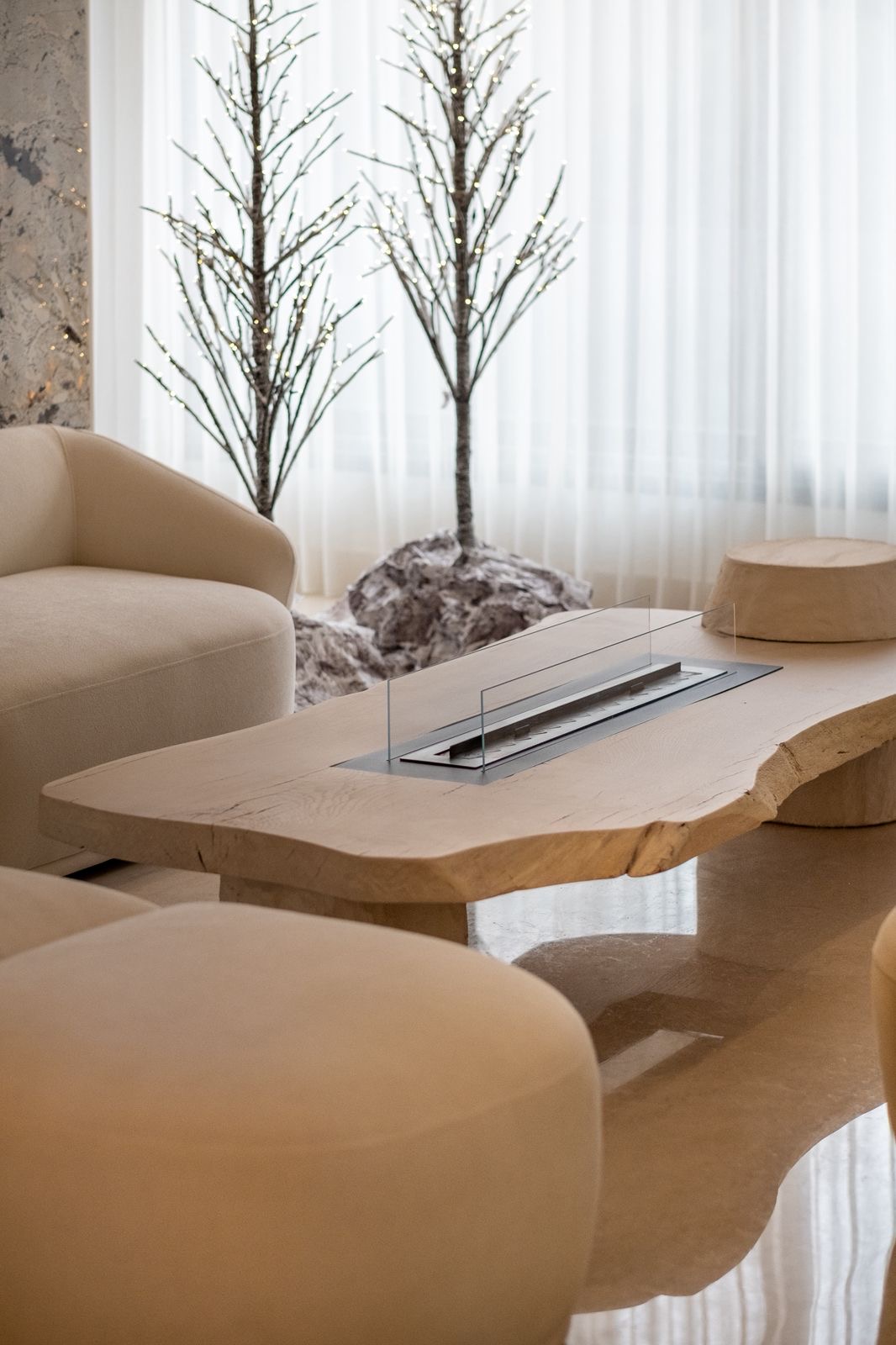 Custom live-edge coffee table