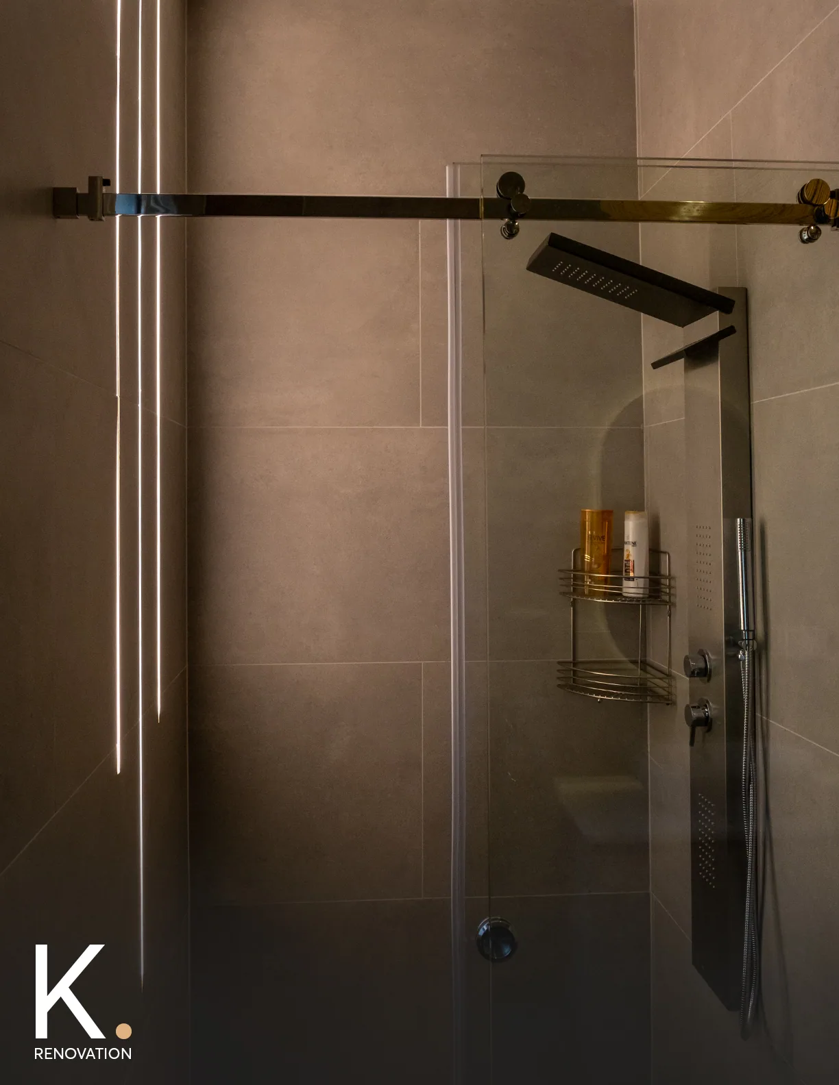Backlit Shower Suite — bathrooms renovation in ELYSSAR by K.Renovation