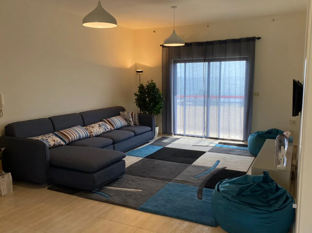 Navy Sectional Family Lounge — living rooms renovation in Batroun by K.Renovation