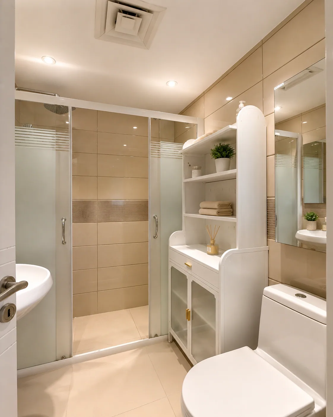 Compact Beige Bath — bathrooms renovation in Beirut by K.Renovation