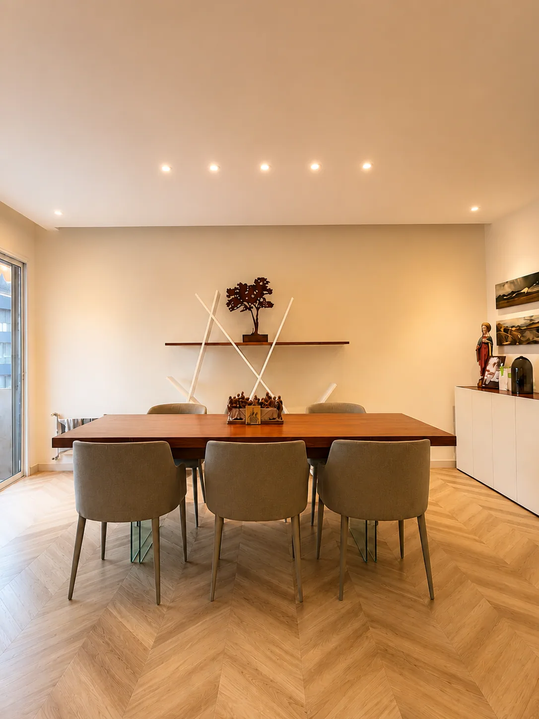 Chevron Bonsai Dining Room — dining areas renovation in AIN AAR by K.Renovation