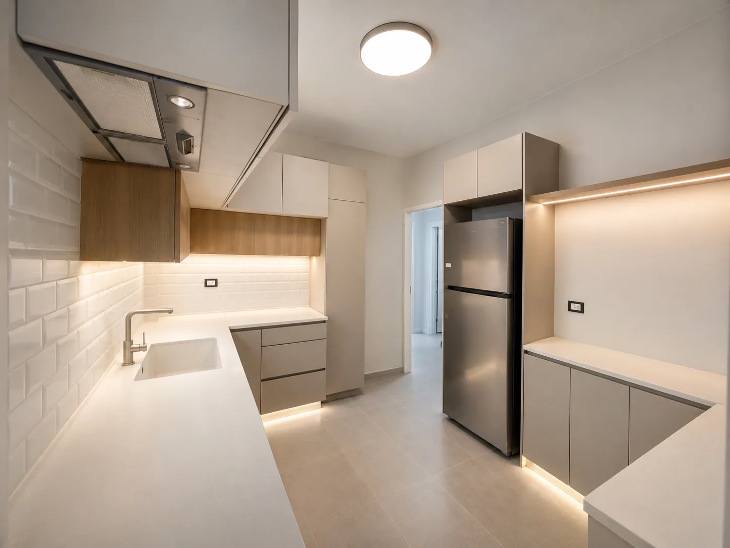 White Subway LED Kitchen — kitchens renovation in EL METN by K.Renovation