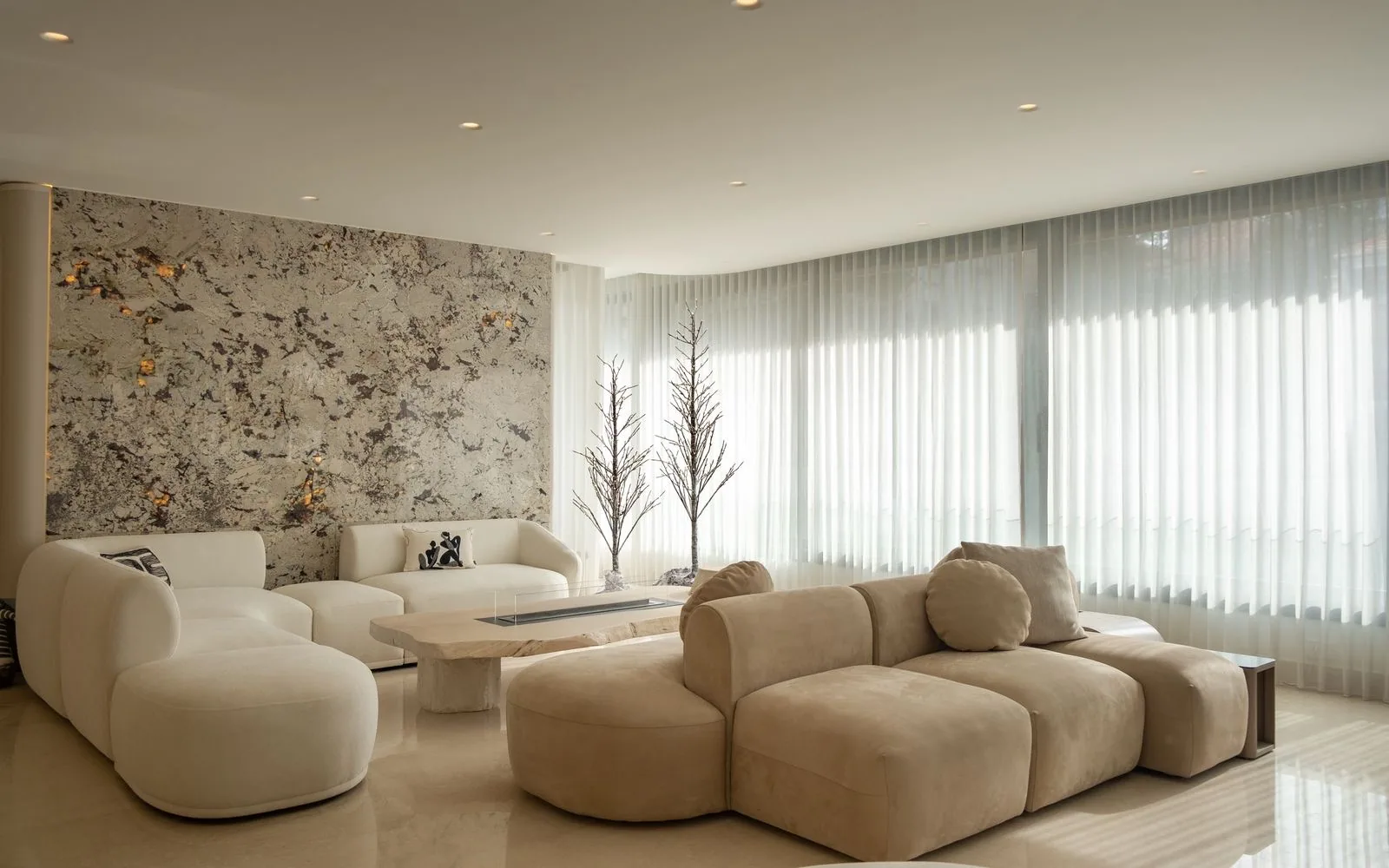 Backlit Marble Lounge — living rooms renovation in Beirut by K.Renovation