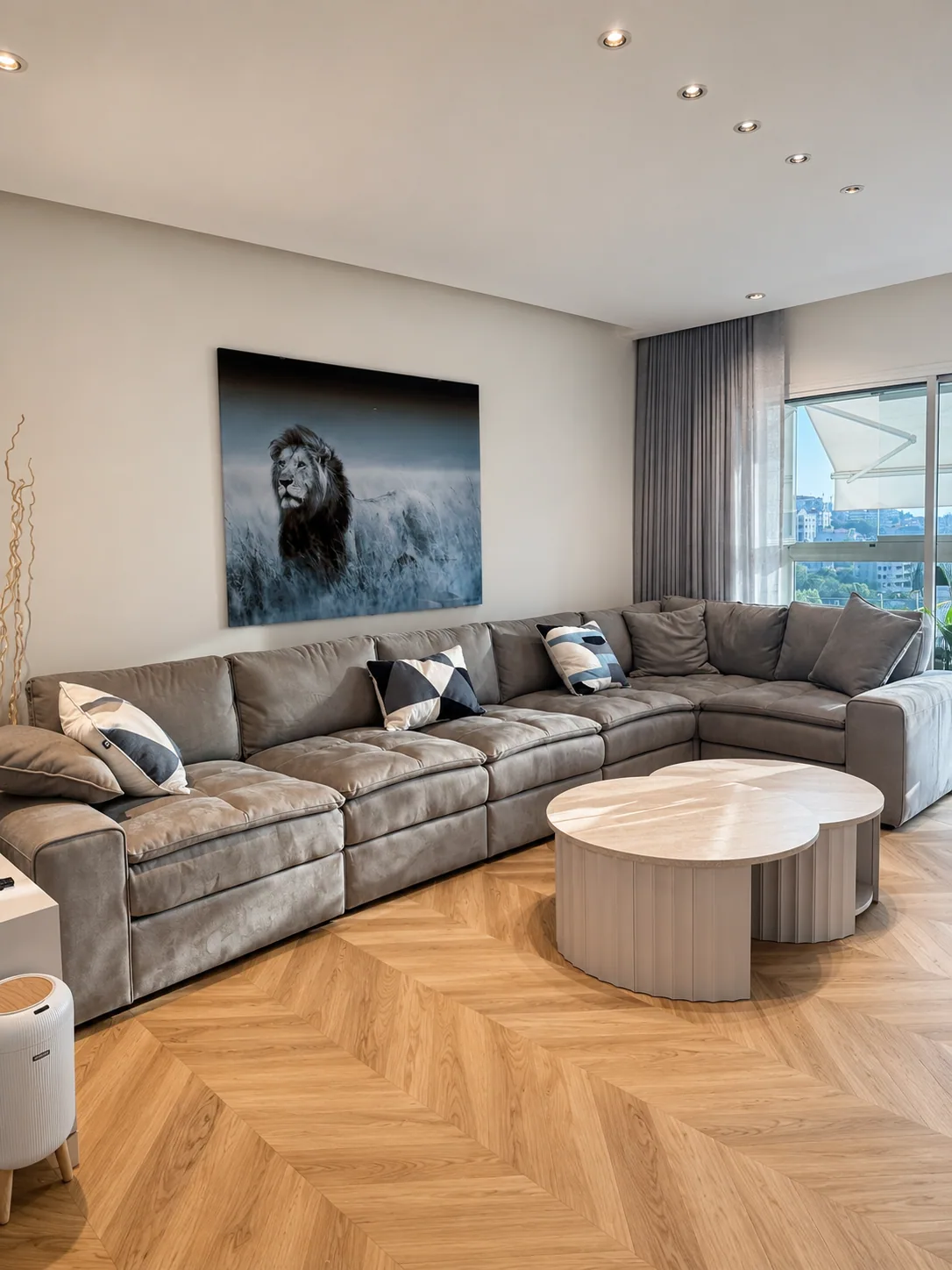 Lion Canvas Sectional Lounge — living rooms renovation in AIN AAR by K.Renovation