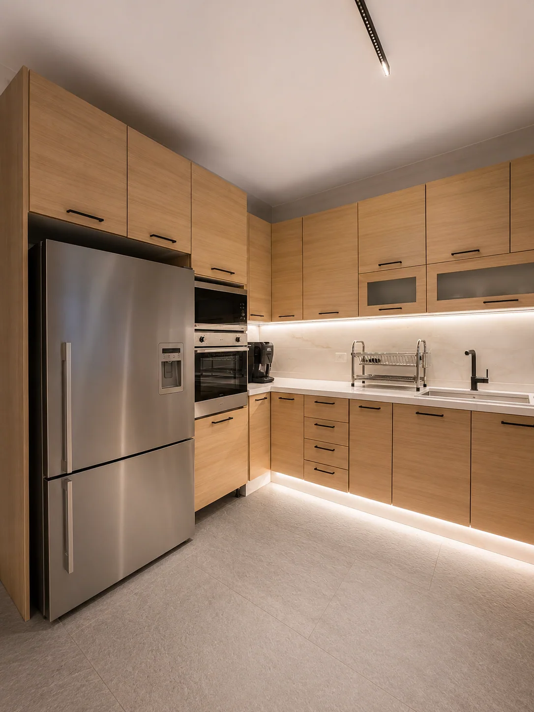 Oak LED Strip Kitchen — kitchens renovation in AIN AAR by K.Renovation