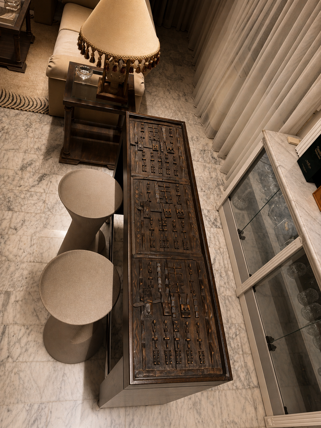 Carved tribal console